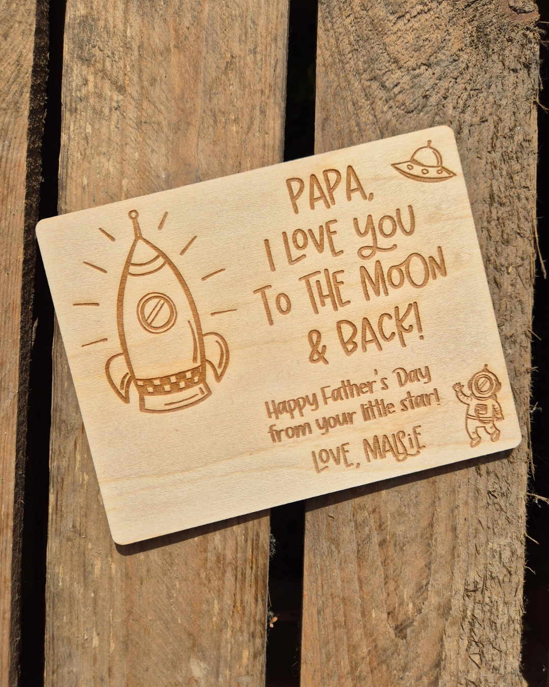 Love You to the Moon Fingerprint Magnet - Personalised Father's Day Gift