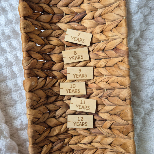 Rectangle Wooden Height Chart Markers - Set of 6 Growth Milestone Tags