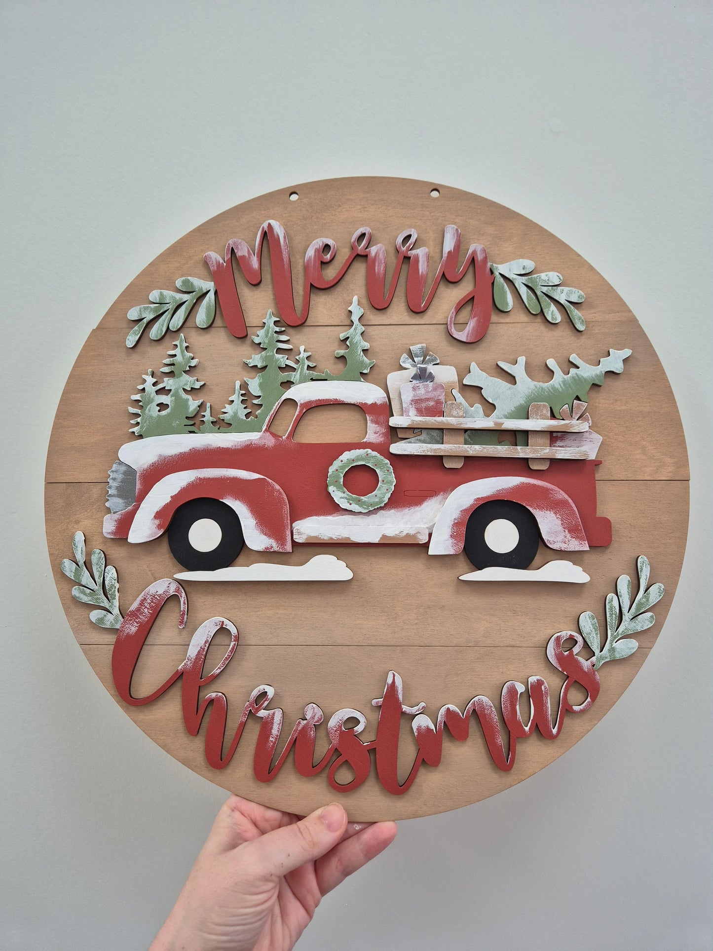 Christmas Truck Wreath (Red or Blue) Blanks Kit