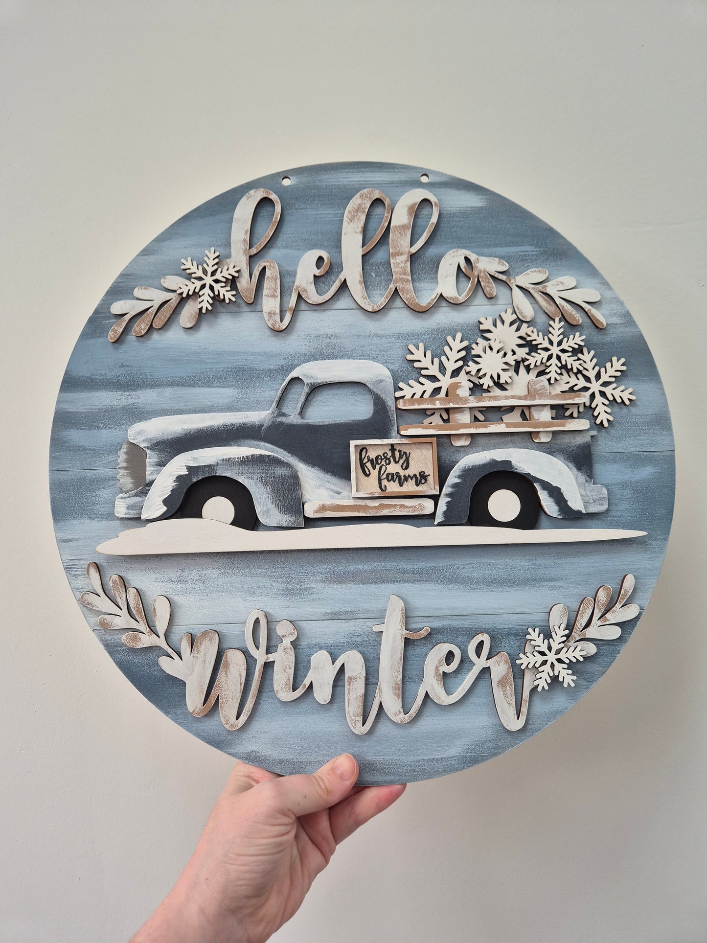 Christmas Truck Wreath (Red or Blue) Blanks Kit