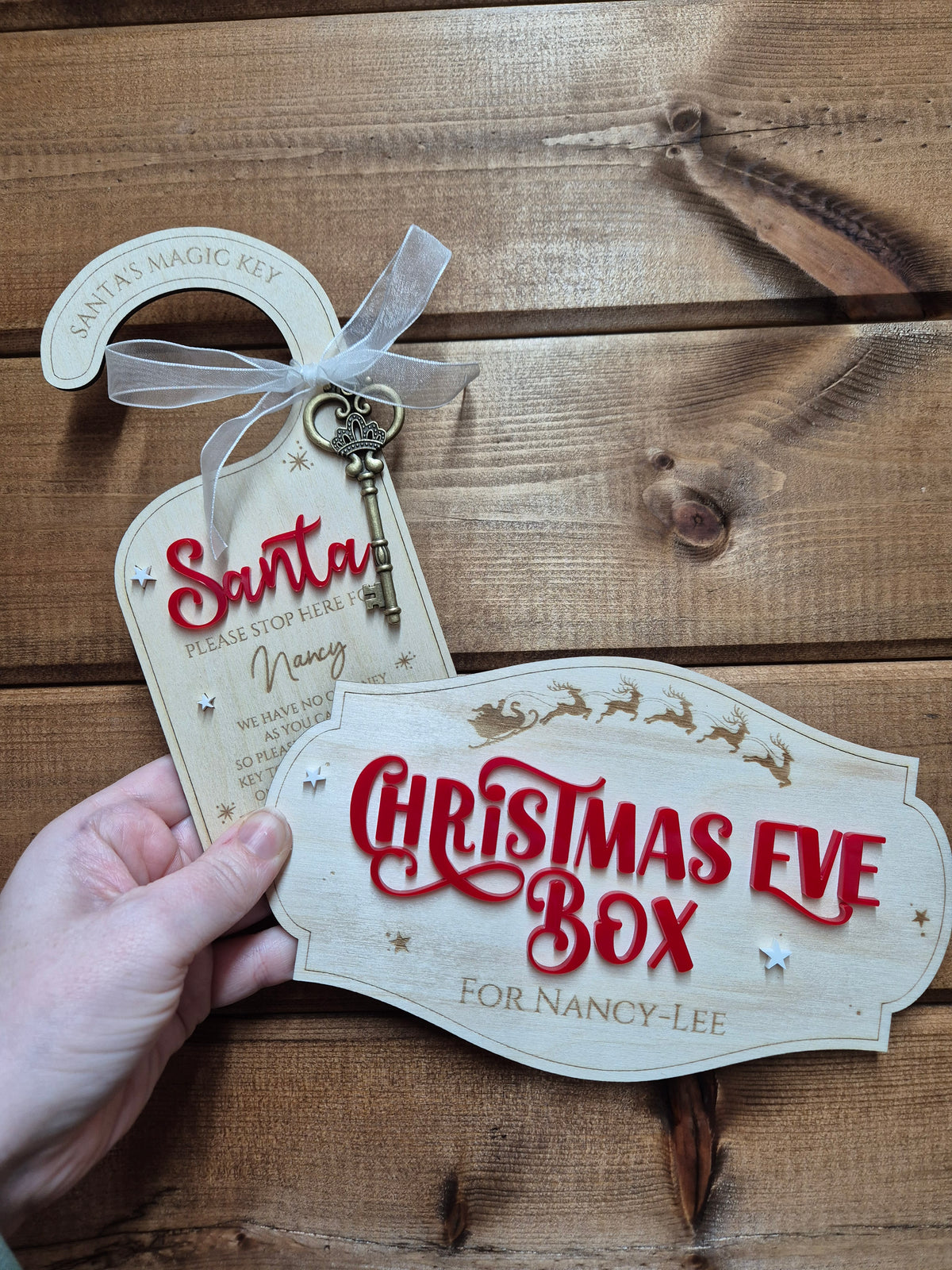 Christmas Traditions Personalised Christmas Eve Box Plaque