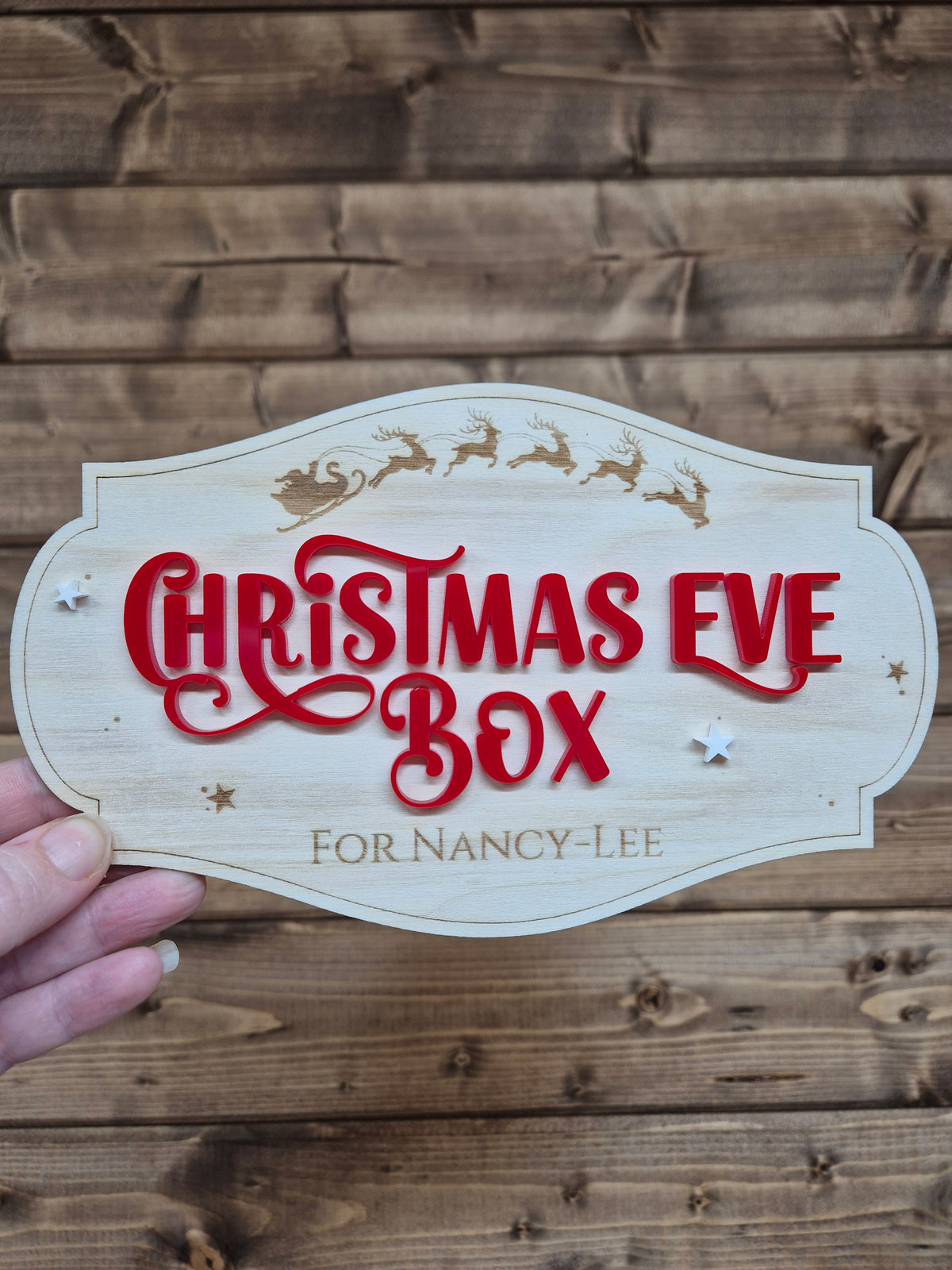 Christmas Traditions Christmas Eve Crate with Personalised and Interchangeable Plaque