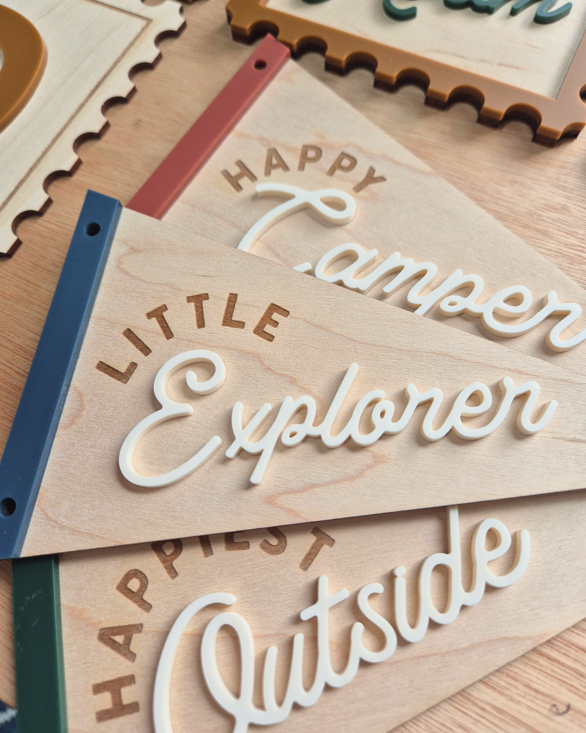 Wilderness Explorer Pennant Flags - Wooden and Acrylic Signs