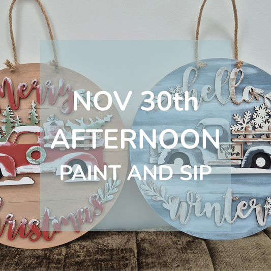 Paint and Sip Party - Christmas Truck Wreath (Red or Blue) - November 30th 2025 1pm-4pm