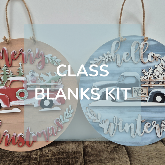 Christmas Truck Wreath (Red or Blue) Blanks Kit