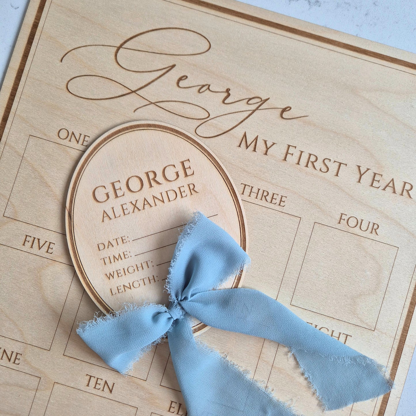 Vintage My First Year Photo Board - Elegant Monthly Milestone Photo Prop