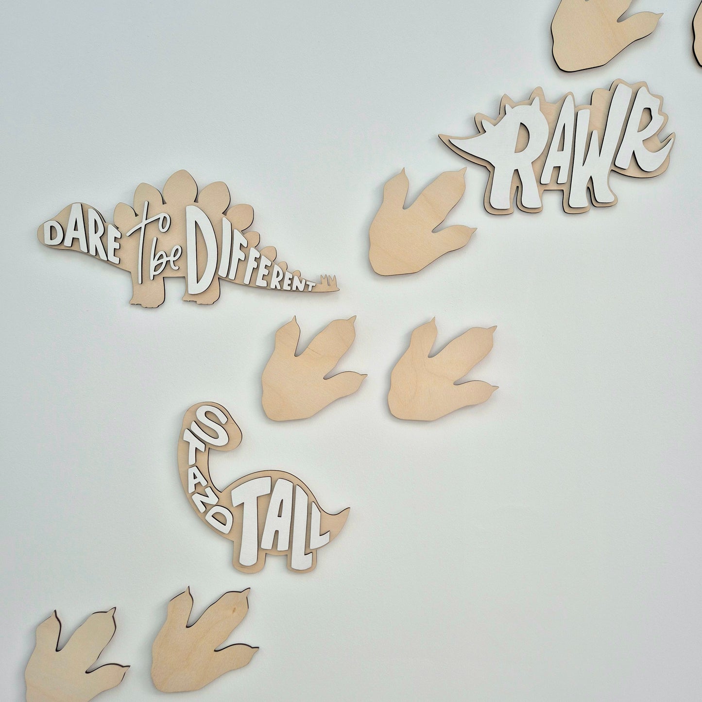 DinoRAWR Wall Signs – Set of 3, Inspirational Dinosaur Wooden Room Decor