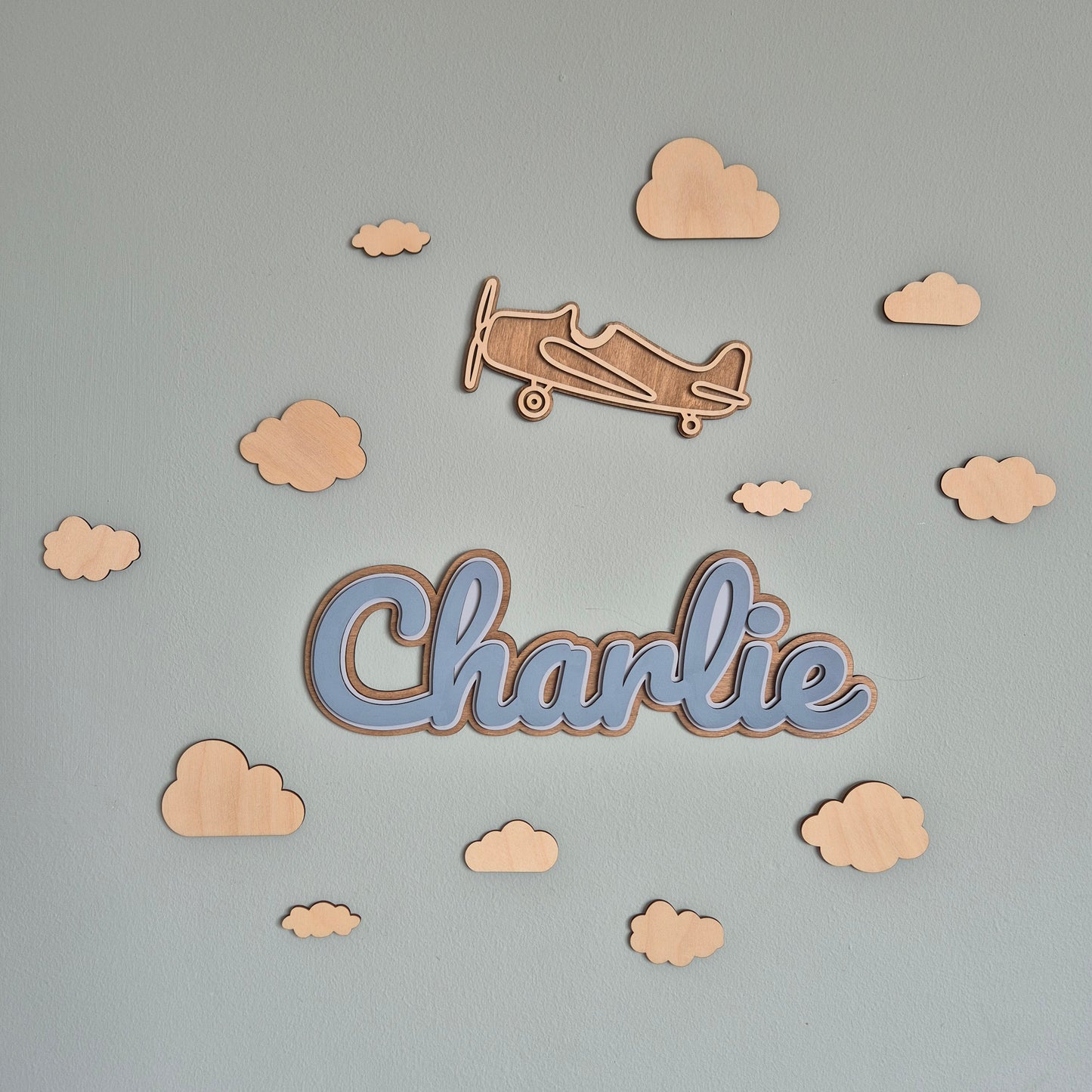 Wooden Cloud Wall Shapes - Nursery Decor