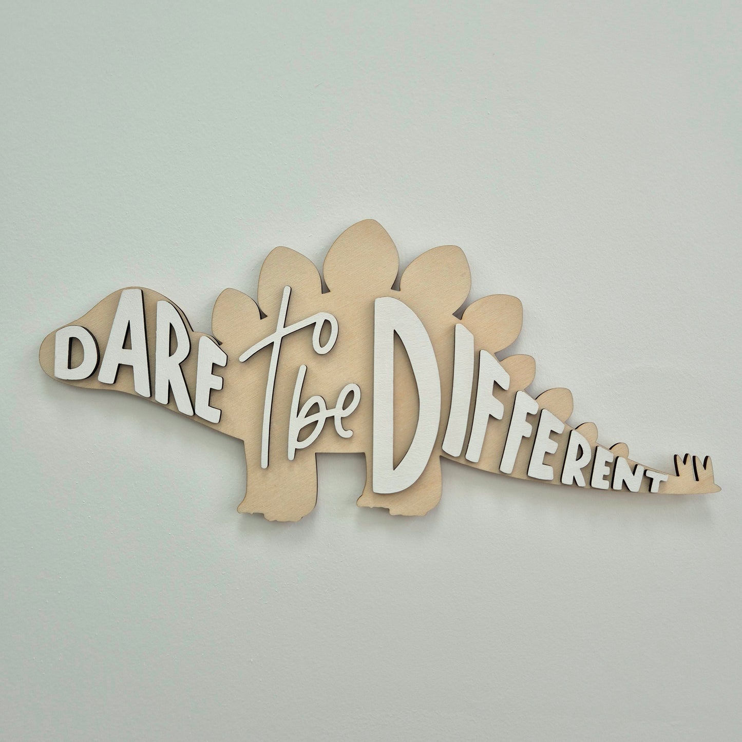 'Dare to be Different' DinoRAWR Wall Sign – Bold Dinosaur Room Decor