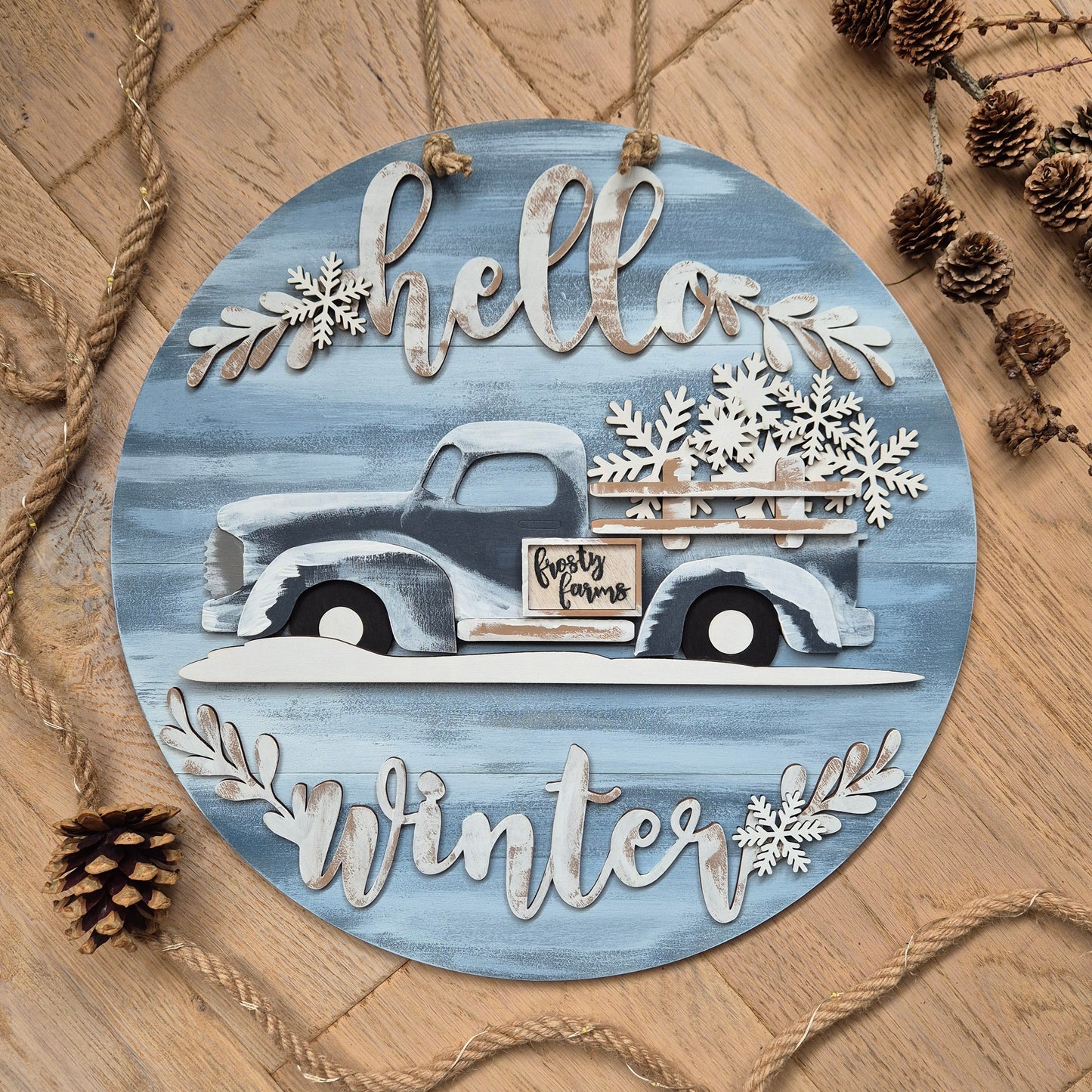 Christmas Truck Wreath (Red or Blue) Blanks Kit