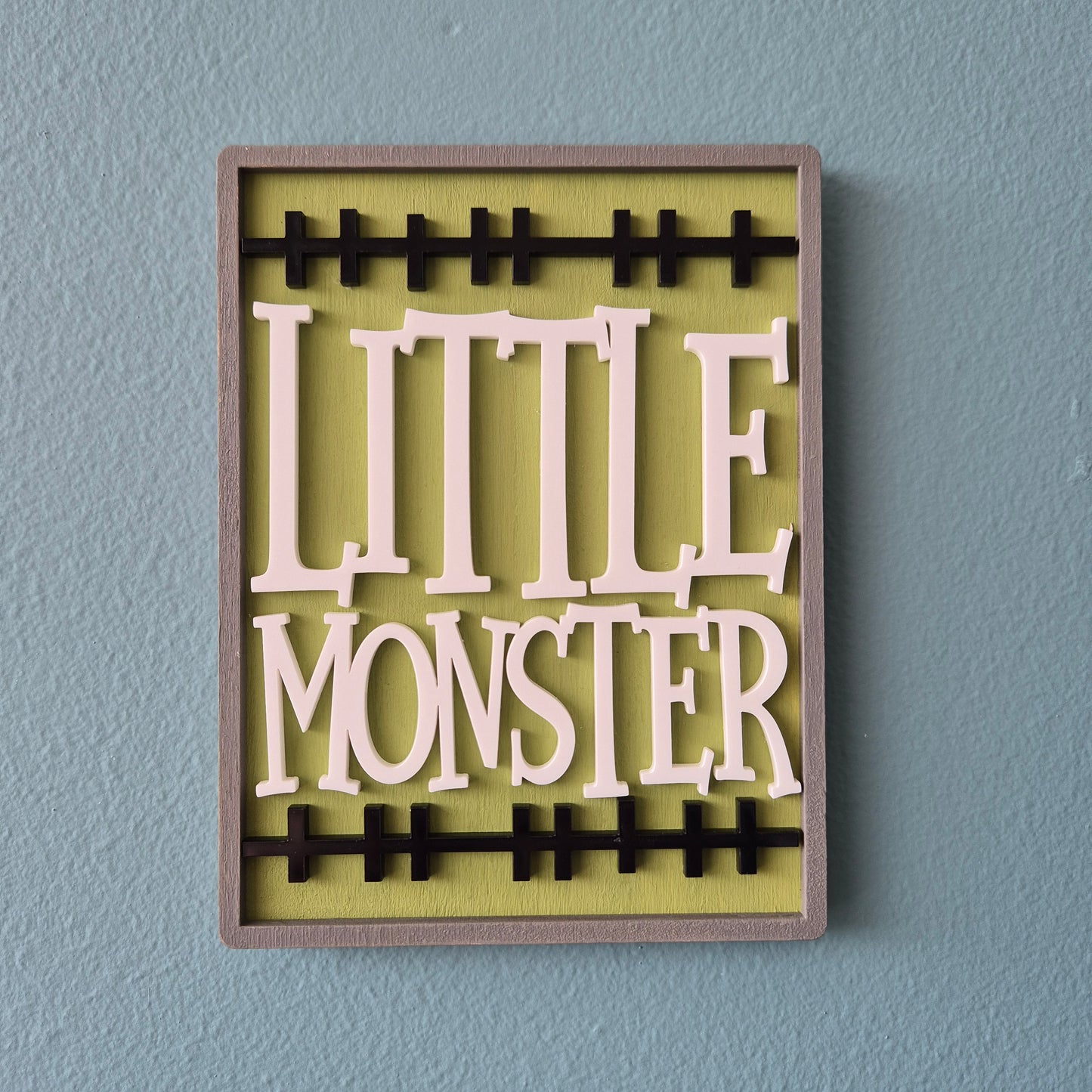 Frankenstein Little Monster Wooden and Acrylic Sign | Hand-painted Shelf Sitter