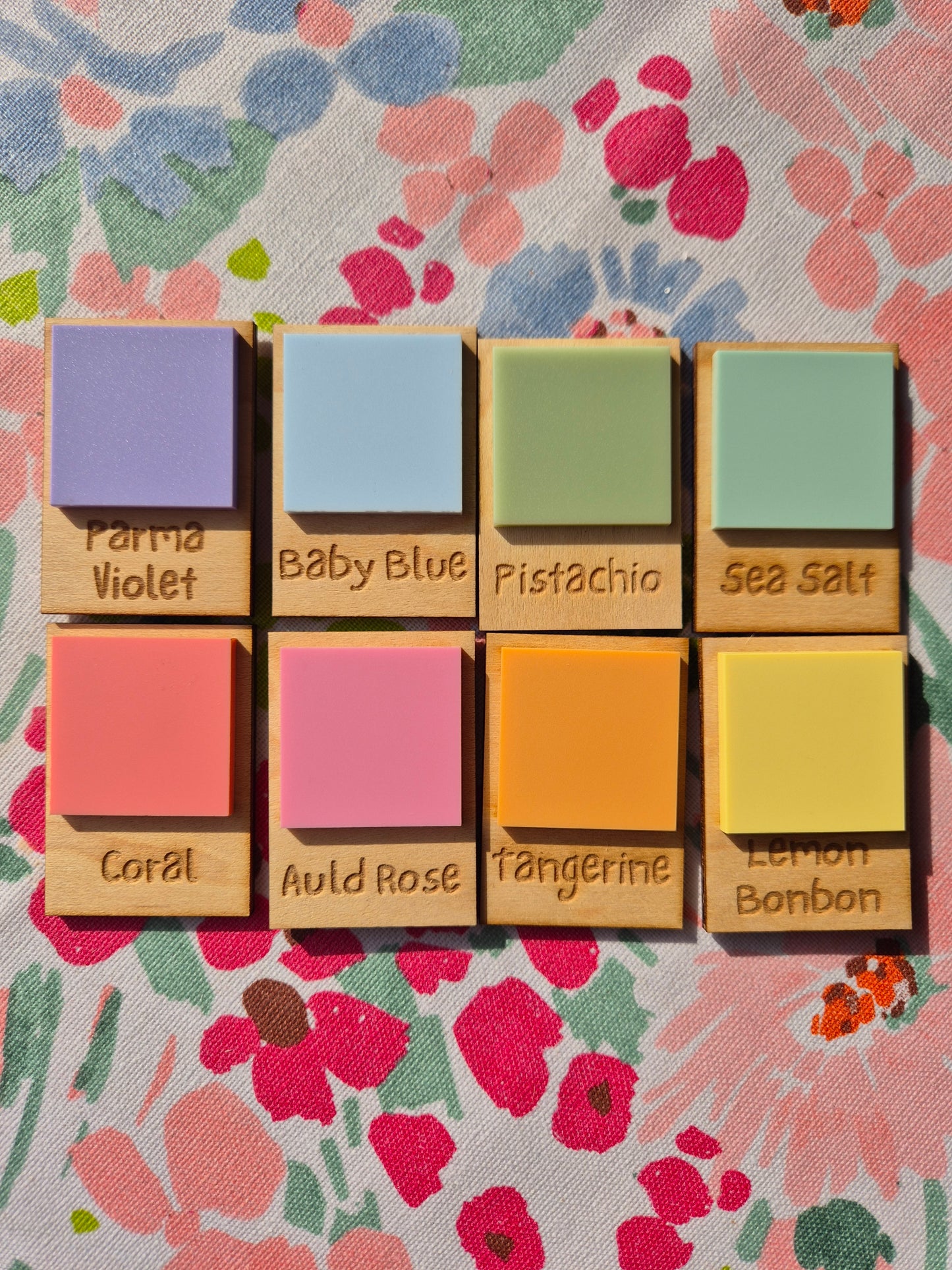 Set of 4 Personalised Retro Crayon Magnets - Custom Colour Acrylic and Wooden Gift