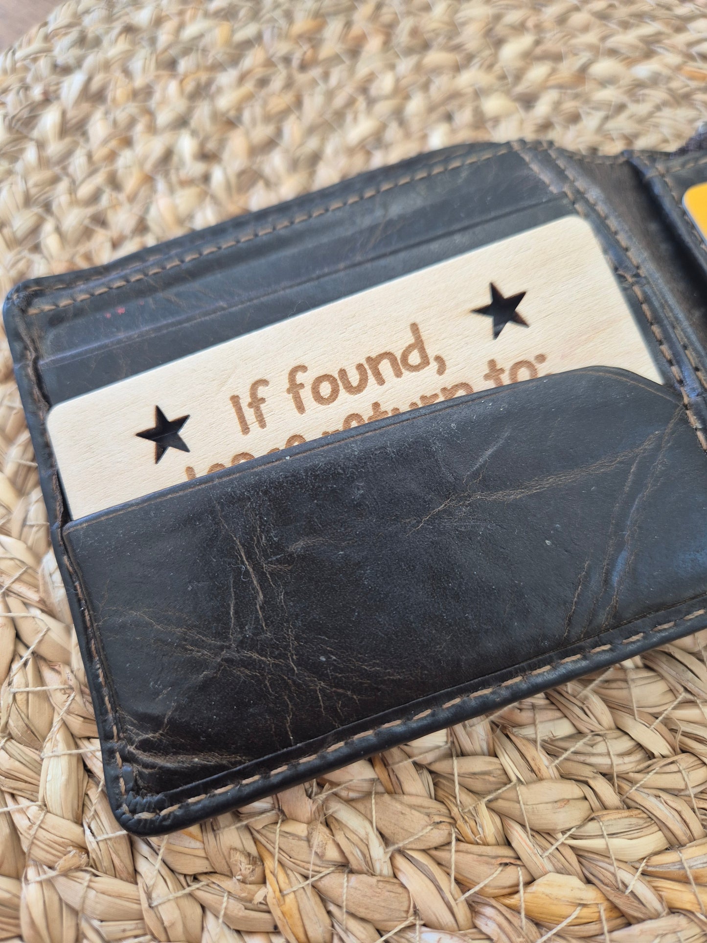 Lost Grandpa Joke Gift - Personalised Wooden Wallet Card