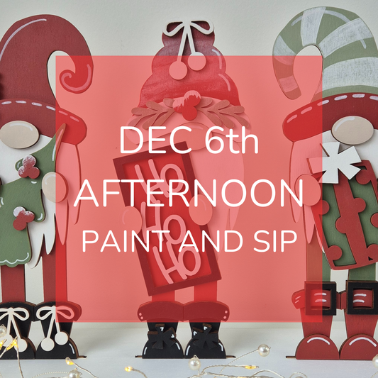 Paint and Sip Party - Ho Ho Ho Gnomes - December 6th 2025 1pm-4pm