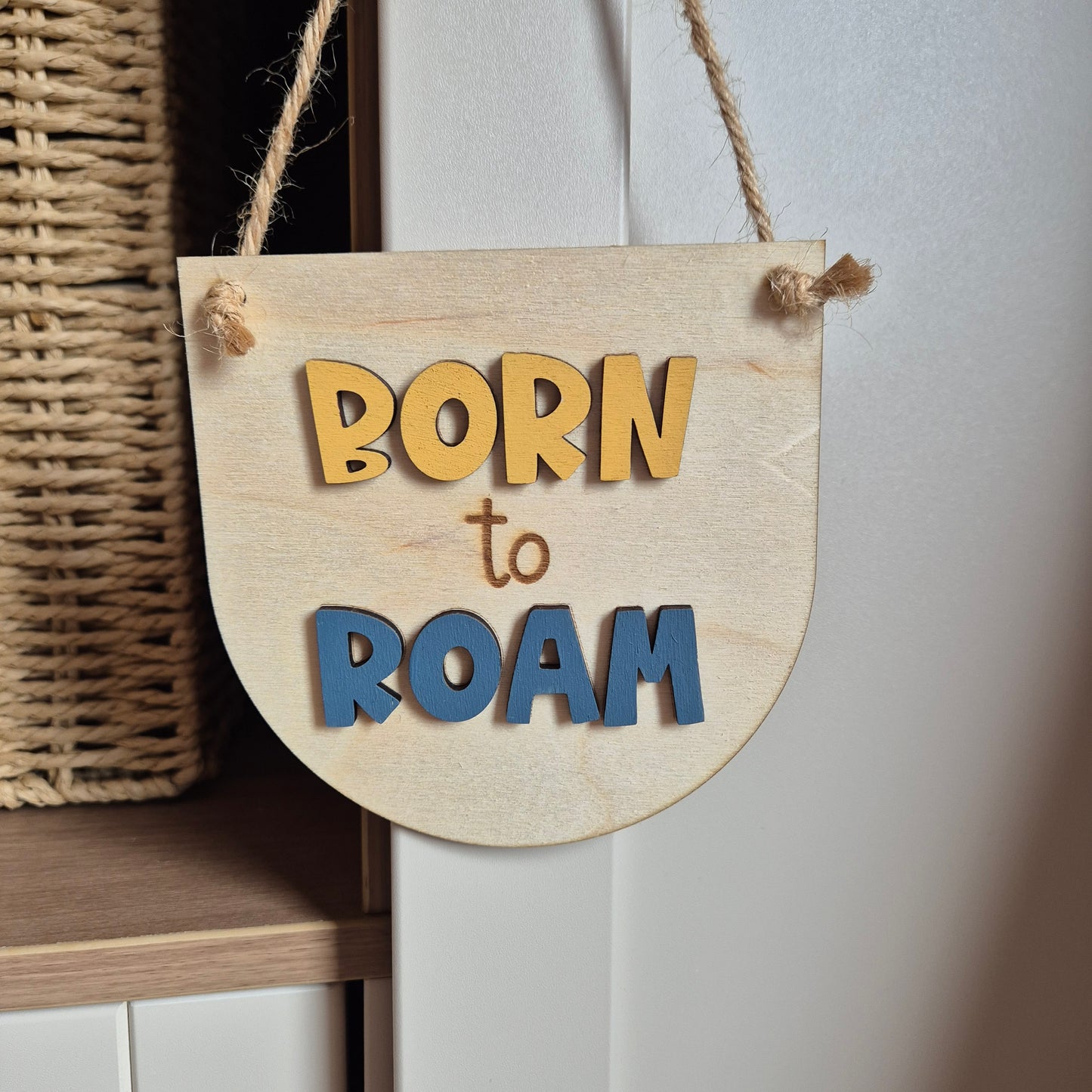 'Born to Roam' Wooden Hanging Sign