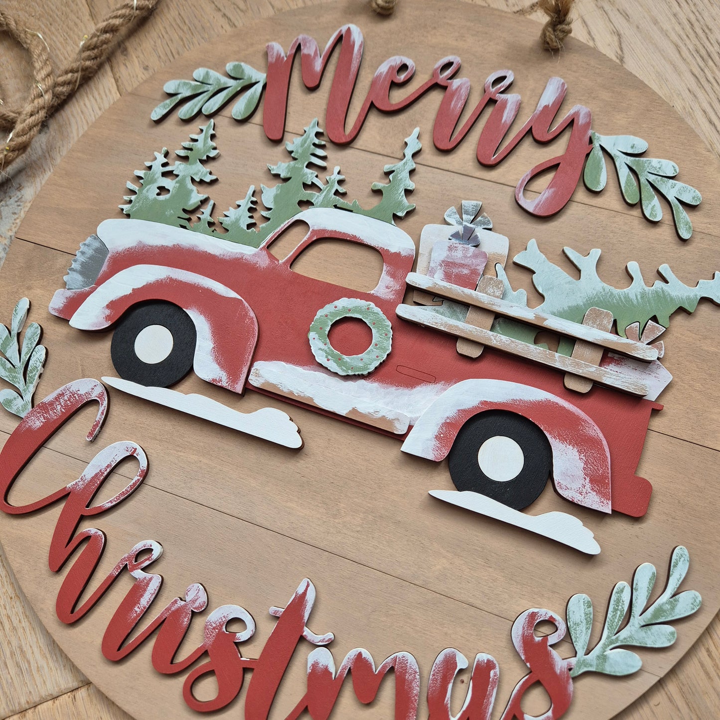 Christmas Truck Wreath (Red or Blue) Blanks Kit