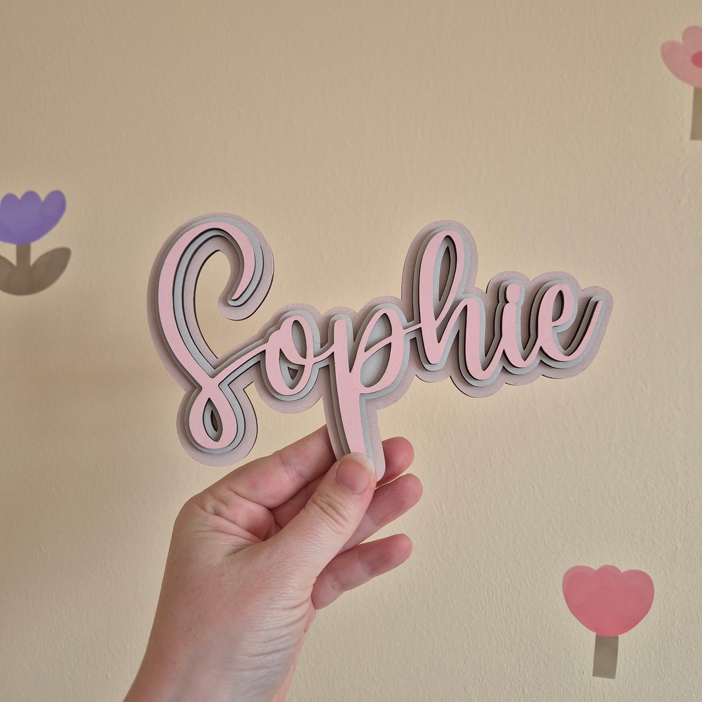 Personalised Wooden Triple Layer Name Sign
