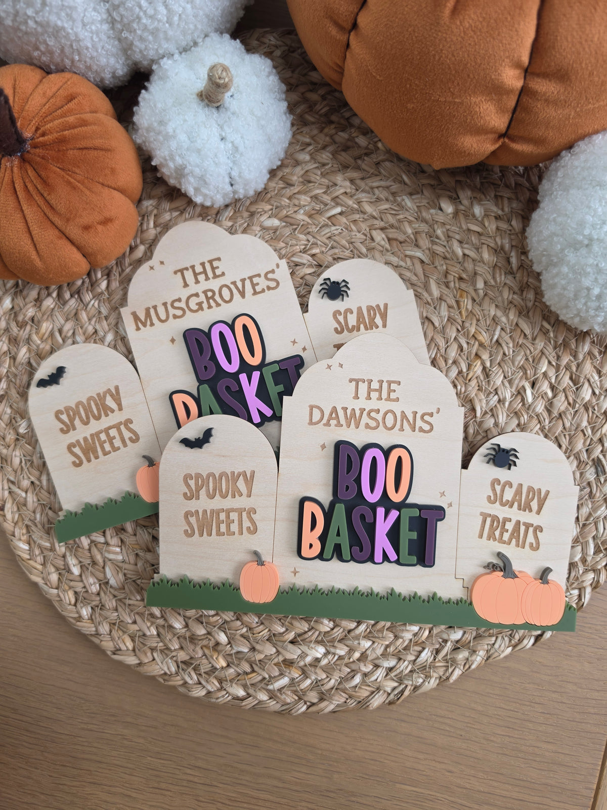 Haunted Graveyard Interchangeable Crate and Boo Basket Plaque