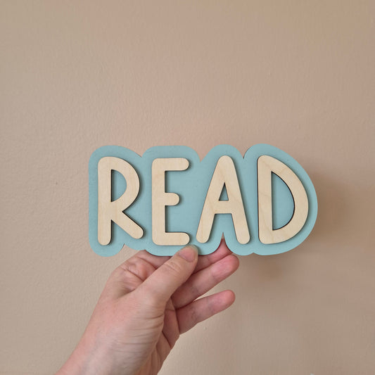 Double Layer 'Read' Wall Sign - Hand-painted Wooden Phrase