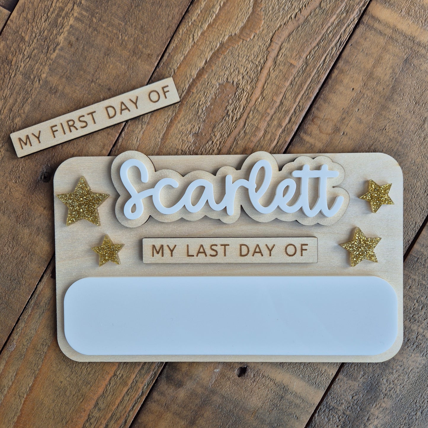 Mini Personalised Back to School Board - Reusable Wooden and Acrylic Sign