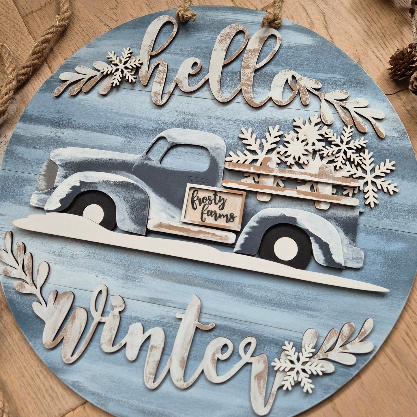 Christmas Truck Wreath (Red or Blue) Blanks Kit