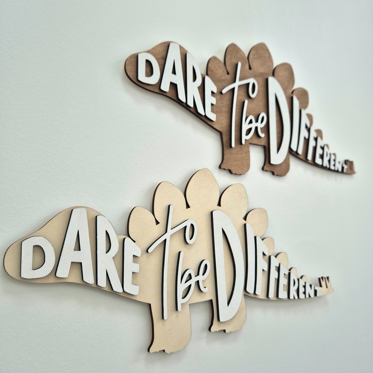 'Dare to be Different' DinoRAWR Wall Sign – Bold Dinosaur Room Decor
