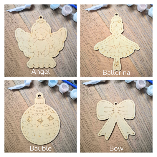Additional Wooden Shapes for the Paint Your Own Christmas Ornament Kits