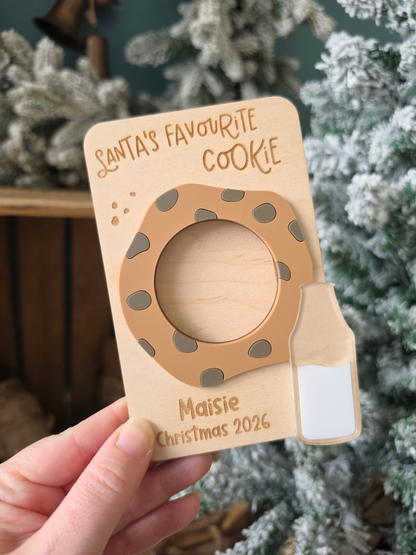 Personalised Christmas Cookie Photo Fridge Magnet - Wooden and Acrylic Gift
