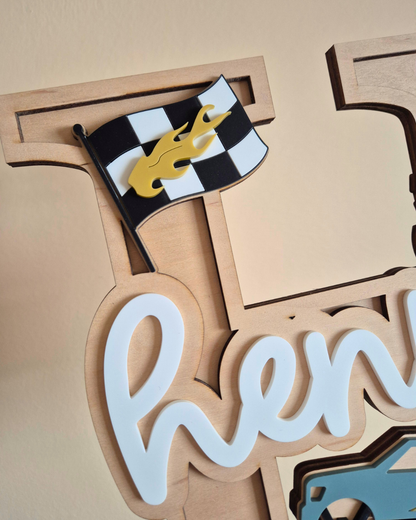Monster Truck Monogram - Personalised Wooden and Acrylic Name Sign