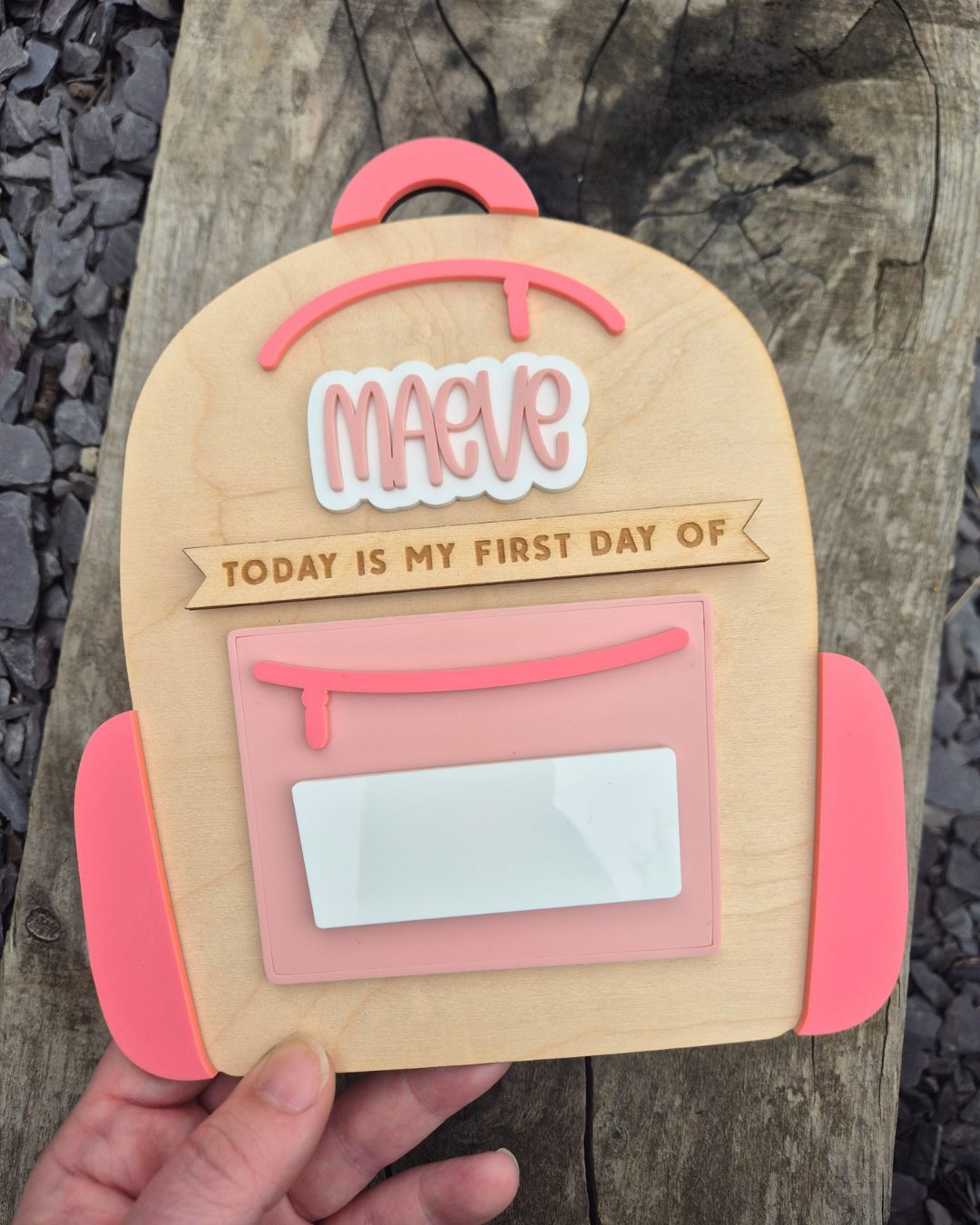 School Bag Mini First and Last Day of School Sign - Personalised Backpack Theme Photo Prop