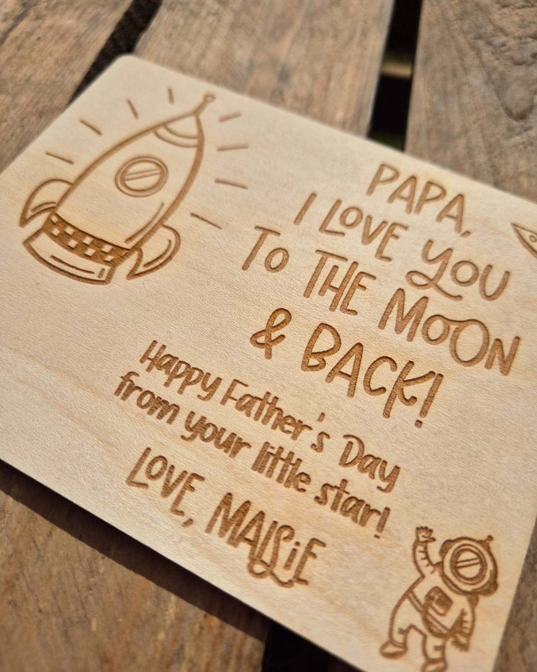 Love You to the Moon Fingerprint Magnet - Personalised Father's Day Gift