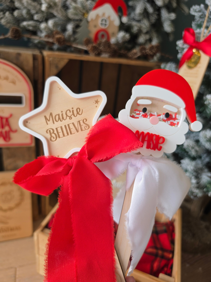 Christmas Star Wands with Custom Text - Wooden and Acrylic Photo Prop