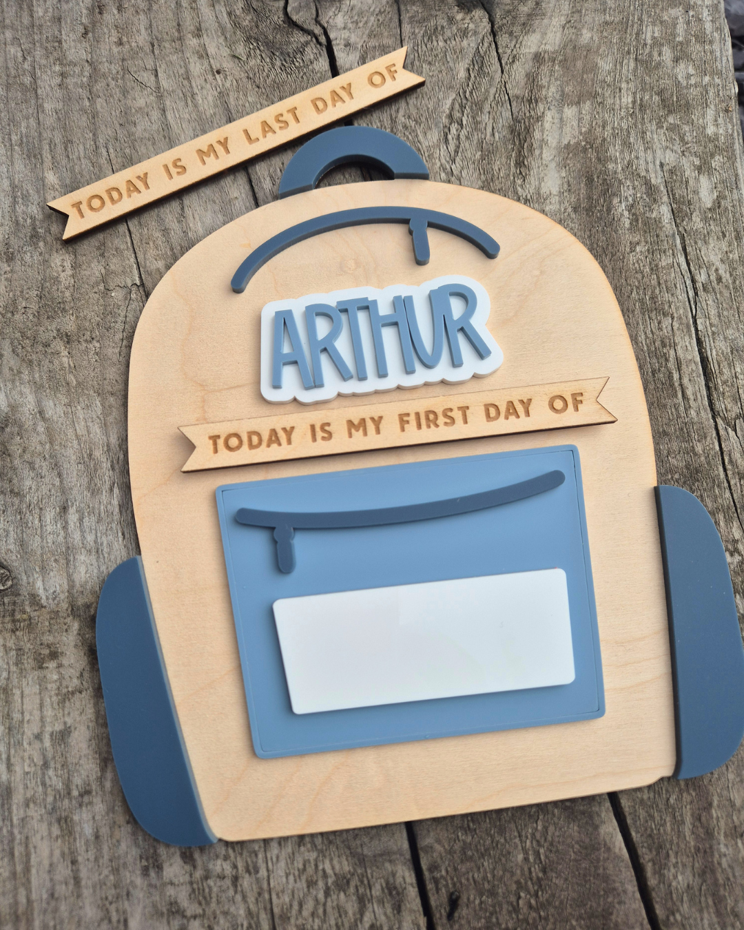 School Bag Mini First and Last Day of School Sign - Personalised Backpack Theme Photo Prop