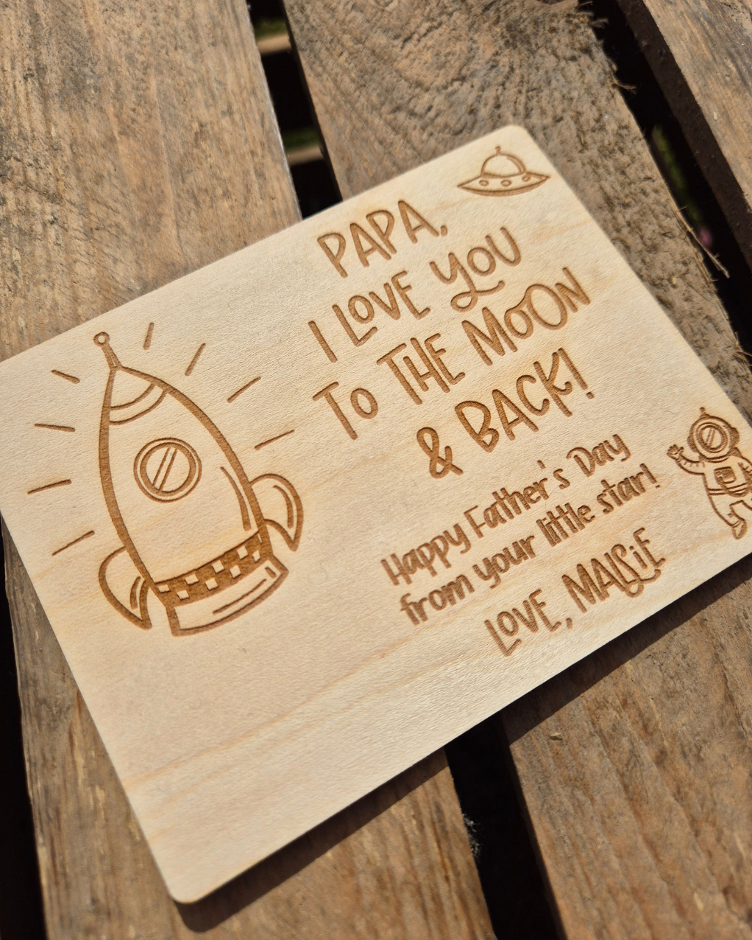 Love You to the Moon Fingerprint Magnet - Personalised Father's Day Gift