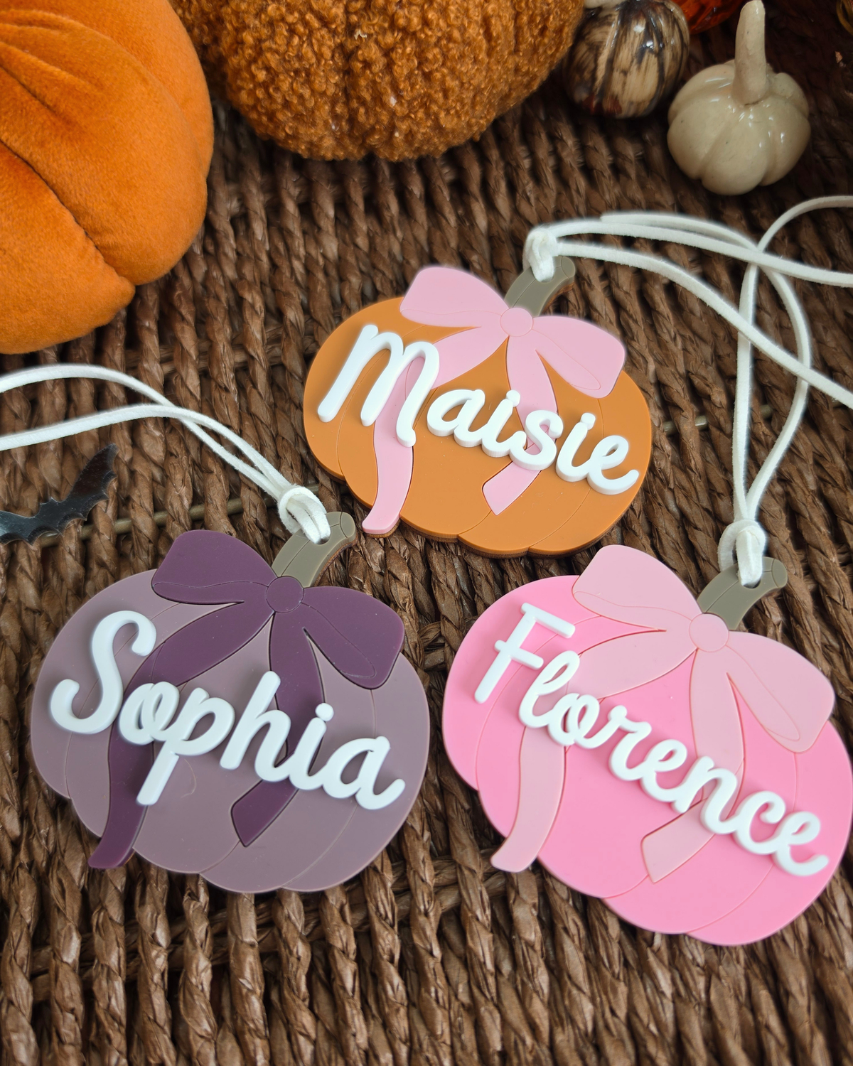 Pumpkin and Bow Personalised Boo Basket Tag