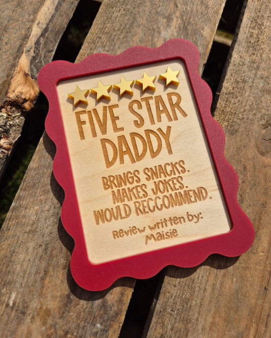 Five Star Review Magnet - Personalised Message Father's Day Gift