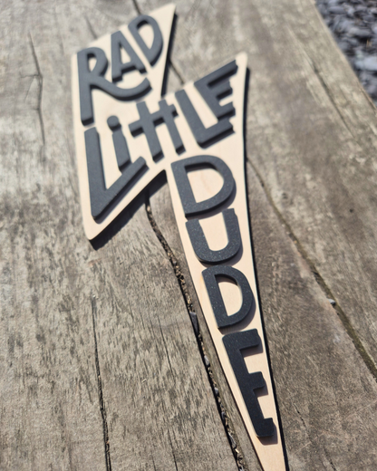 Rad Little Dude Wall Sign - Wooden and Acrylic Bedroom Decor