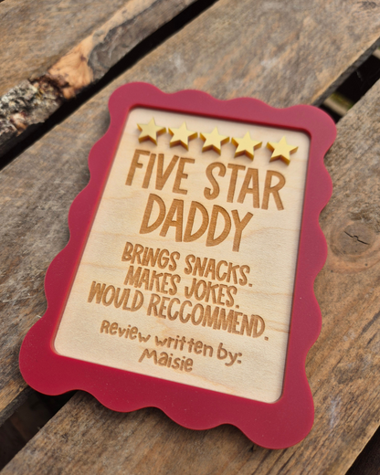 Five Star Review Magnet - Personalised Message Father's Day Gift