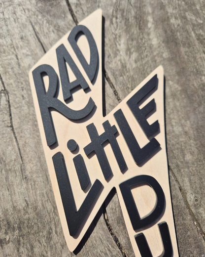 Rad Little Dude Wall Sign - Wooden and Acrylic Bedroom Decor