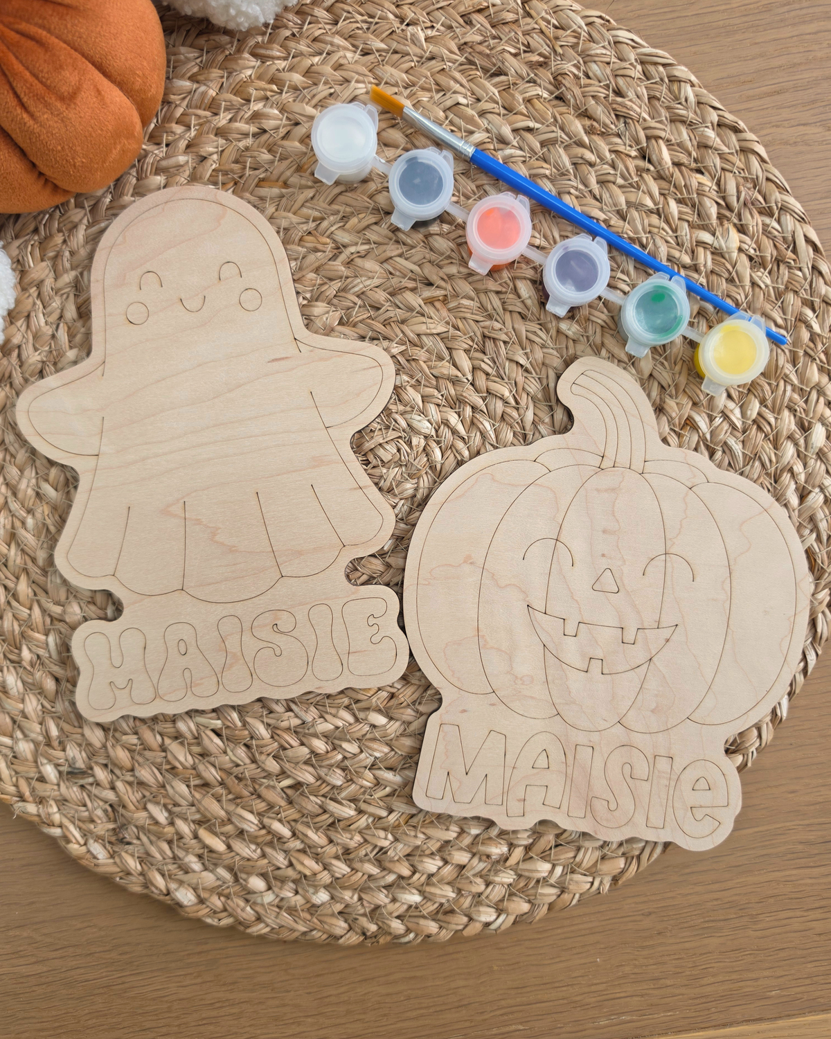 Personalised Halloween Wooden Shapes Paint Kit