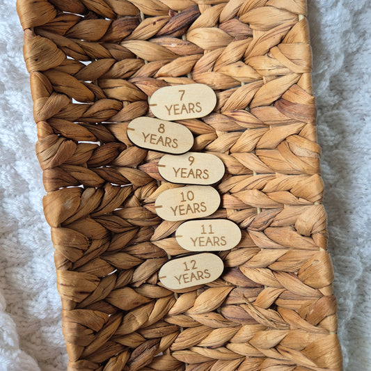Oval Wooden Height Chart Markers - Set of 6 Growth Milestone Tags