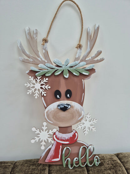 Christmas Reindeer Door Hanger Blanks Kit