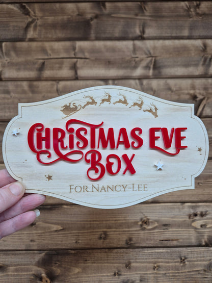 Christmas Traditions Christmas Eve Crate with Personalised and Interchangeable Plaque