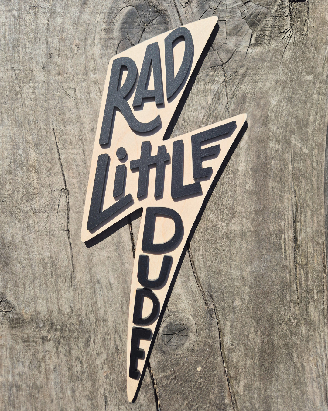 Rad Little Dude Wall Sign - Wooden and Acrylic Bedroom Decor