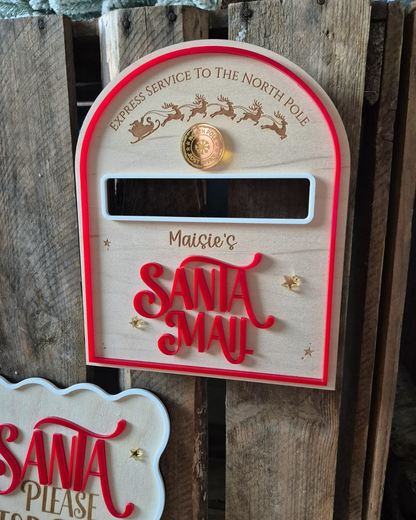 Santa Mail Box - Personalised Wooden and Acrylic Christmas Decoration