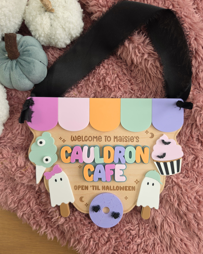 Cauldron Cafe Sign - Halloween Play Kitchen Sign