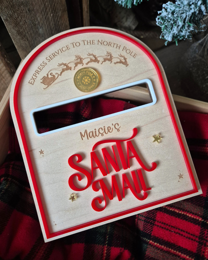 Santa Mail Box - Personalised Wooden and Acrylic Christmas Decoration