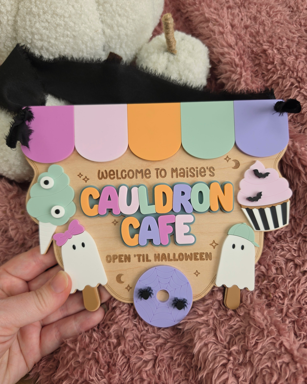 Cauldron Cafe Sign - Halloween Play Kitchen Sign
