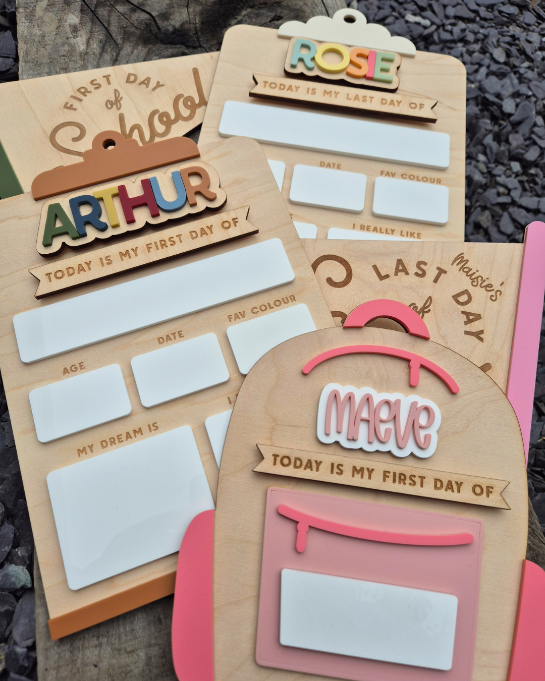 School Bag Mini First and Last Day of School Sign - Personalised Backpack Theme Photo Prop