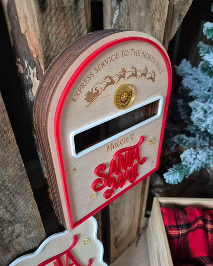 Santa Mail Box - Personalised Wooden and Acrylic Christmas Decoration